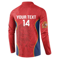 Custom Spain Rugby Button Sweatshirt Go Champions Lions - Wonder Print Shop