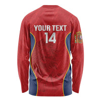 Custom Spain Rugby Long Sleeve Shirt Go Champions Lions - Wonder Print Shop