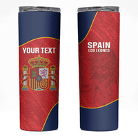 Custom Spain Rugby Skinny Tumbler Go Champions Lions - Wonder Print Shop