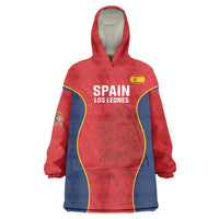 Custom Spain Rugby Wearable Blanket Hoodie Go Champions Lions - Wonder Print Shop