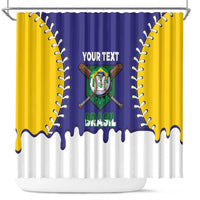 Brazil 2026 Baseball Custom Shower Curtain Go Champions Drip Style