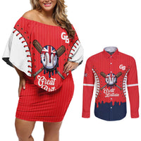 Great Britain 2026 Baseball Custom Couples Matching Off Shoulder Short Dress and Long Sleeve Button Shirt Go Champions Drip Style