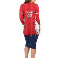 Great Britain 2026 Baseball Custom Long Sleeve Bodycon Dress Go Champions Drip Style