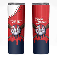 Great Britain 2026 Baseball Custom Skinny Tumbler Go Champions Drip Style