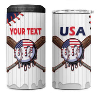 United States 2026 Baseball Custom 4 in 1 Can Cooler Tumbler Go USA Drip Style