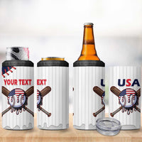 United States 2026 Baseball Custom 4 in 1 Can Cooler Tumbler Go USA Drip Style