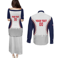 United States 2026 Baseball Custom Couples Matching Puletasi and Long Sleeve Button Shirt Go USA Drip Style