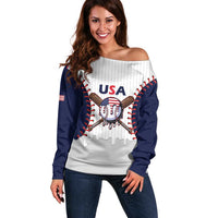 United States 2026 Baseball Custom Off Shoulder Sweater Go USA Drip Style