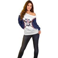 United States 2026 Baseball Custom Off Shoulder Sweater Go USA Drip Style
