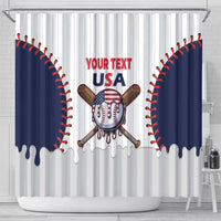 United States 2026 Baseball Custom Shower Curtain Go USA Drip Style