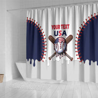 United States 2026 Baseball Custom Shower Curtain Go USA Drip Style