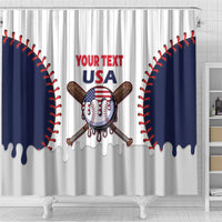 United States 2026 Baseball Custom Shower Curtain Go USA Drip Style