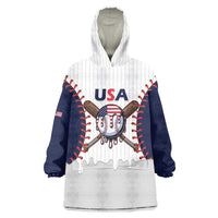 United States 2026 Baseball Custom Wearable Blanket Hoodie Go USA Drip Style