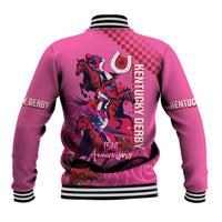 Kentucky Horse Racing Baseball Jacket 151st Anniversary With Roses - Pink Version LT14