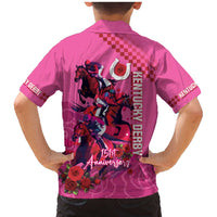 Kentucky Horse Racing Family Matching Mermaid Dress and Hawaiian Shirt 151st Anniversary With Roses - Pink Version LT14