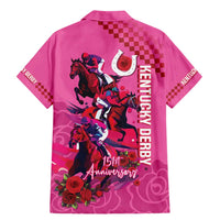 Kentucky Horse Racing Family Matching Mermaid Dress and Hawaiian Shirt 151st Anniversary With Roses - Pink Version LT14