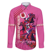 Kentucky Horse Racing Family Matching Short Sleeve Bodycon Dress and Hawaiian Shirt 151st Anniversary With Roses - Pink Version LT14