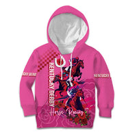 Kentucky Horse Racing Kid Hoodie 151st Anniversary With Roses - Pink Version LT14