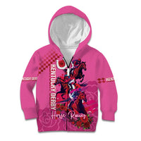 Kentucky Horse Racing Kid Hoodie 151st Anniversary With Roses - Pink Version LT14