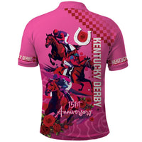 Kentucky Horse Racing Polo Shirt 151st Anniversary With Roses - Pink Version LT14