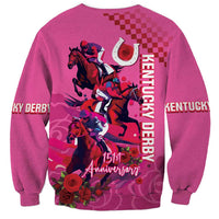 Kentucky Horse Racing Sweatshirt 151st Anniversary With Roses - Pink Version LT14