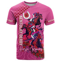 Kentucky Horse Racing T Shirt 151st Anniversary With Roses - Pink Version LT14
