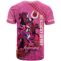 Kentucky Horse Racing T Shirt 151st Anniversary With Roses - Pink Version LT14