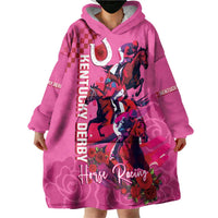 Kentucky Horse Racing Wearable Blanket Hoodie 151st Anniversary With Roses - Pink Version LT14