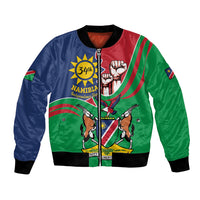 Namibia Independence Day Bomber Jacket Coat Of Arms Curve Style - Wonder Print Shop