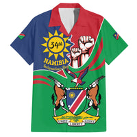 Namibia Independence Day Family Matching Summer Maxi Dress and Hawaiian Shirt Coat Of Arms Curve Style - Wonder Print Shop