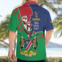 Namibia Independence Day Hawaiian Shirt Coat Of Arms Curve Style - Wonder Print Shop