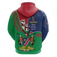 Namibia Independence Day Zip Hoodie Coat Of Arms Curve Style - Wonder Print Shop