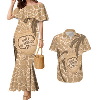 Gulf of Mexico Forever Couples Matching Mermaid Dress and Hawaiian Shirt Mexican Turtle Brown Version