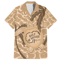 Gulf of Mexico Forever Family Matching Off The Shoulder Long Sleeve Dress and Hawaiian Shirt Mexican Turtle Brown Version