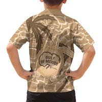 Gulf of Mexico Forever Family Matching Puletasi and Hawaiian Shirt Mexican Turtle Brown Version
