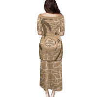 Gulf of Mexico Forever Family Matching Puletasi and Hawaiian Shirt Mexican Turtle Brown Version