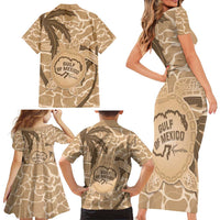 Gulf of Mexico Forever Family Matching Short Sleeve Bodycon Dress and Hawaiian Shirt Mexican Turtle Brown Version