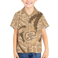 Gulf of Mexico Forever Kid Hawaiian Shirt Mexican Turtle Brown Version