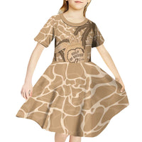 Gulf of Mexico Forever Kid Short Sleeve Dress Mexican Turtle Brown Version
