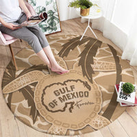 Gulf of Mexico Forever Round Carpet Mexican Turtle Brown Version