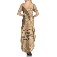 Gulf of Mexico Forever Summer Maxi Dress Mexican Turtle Brown Version