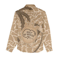 Gulf of Mexico Forever Women Casual Shirt Mexican Turtle Brown Version
