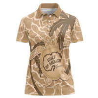 Gulf of Mexico Forever Women Polo Shirt Mexican Turtle Brown Version