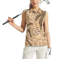 Gulf of Mexico Forever Women Sleeveless Polo Shirt Mexican Turtle Brown Version