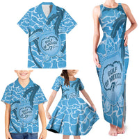 Gulf of Mexico Forever Family Matching Tank Maxi Dress and Hawaiian Shirt Mexican Turtle Blue Version