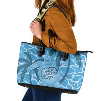 Gulf of Mexico Forever Leather Tote Bag Mexican Turtle Blue Version