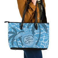 Gulf of Mexico Forever Leather Tote Bag Mexican Turtle Blue Version