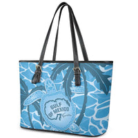 Gulf of Mexico Forever Leather Tote Bag Mexican Turtle Blue Version