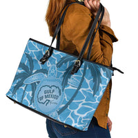 Gulf of Mexico Forever Leather Tote Bag Mexican Turtle Blue Version