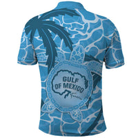 Gulf of Mexico Forever Polo Shirt Mexican Turtle Blue Version